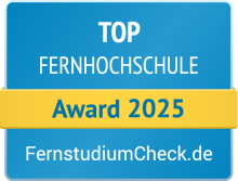 Auszeichnung von fernstudiumcheck.de: Top Fernhochschule 2025